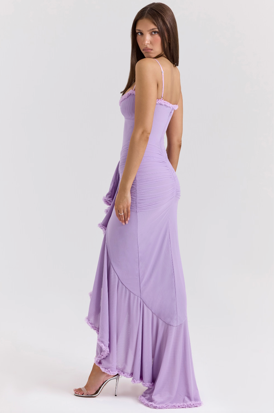Fabienne | Damen Elegante Gerüschte Hochzeitsgastkleid