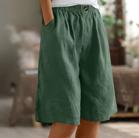 Julia | Damen Leinen Sommer Kurze Hose