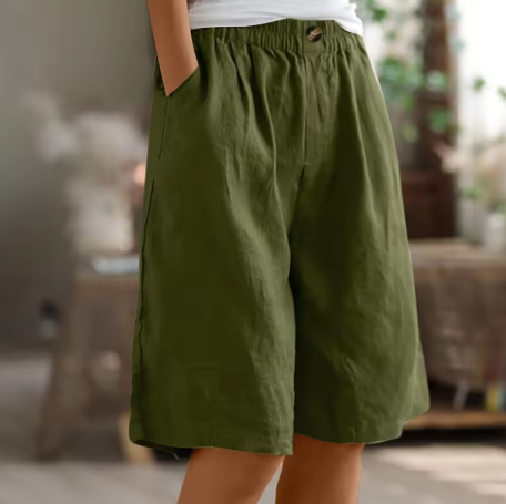 Julia | Damen Leinen Sommer Kurze Hose
