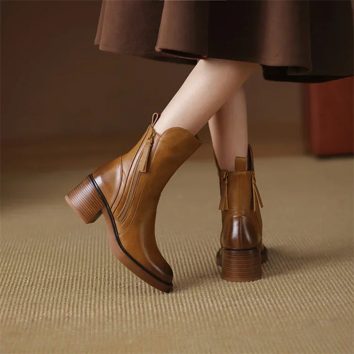 Silvia | Damen Casual Stiefeletten Mit Blockabsatz