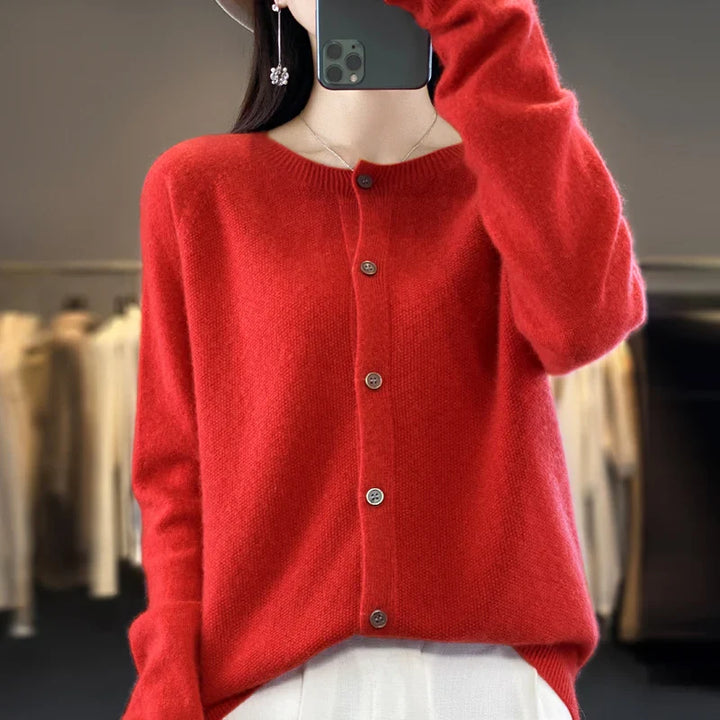 Zunara | Damen Sommer Knöpfe Strick Cardigan