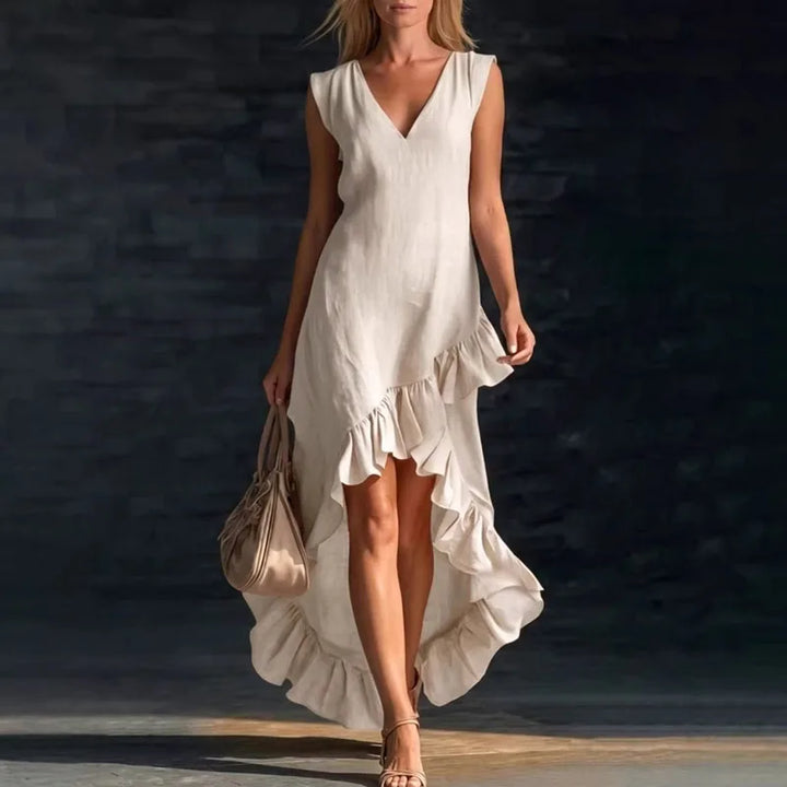 Neele | Damen Sommer V-Ausschnitt Maxikleid