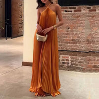 Karina | Abito plissettato da donna con collo halter per invitata a matrimonio