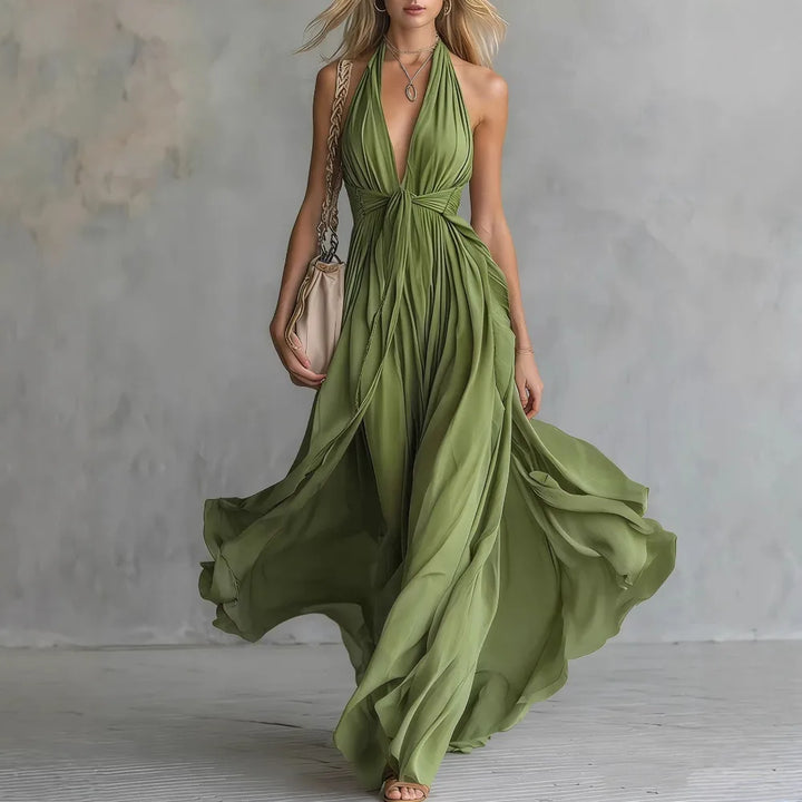 Rahel | Damen Sommer Fließendes Maxikleid