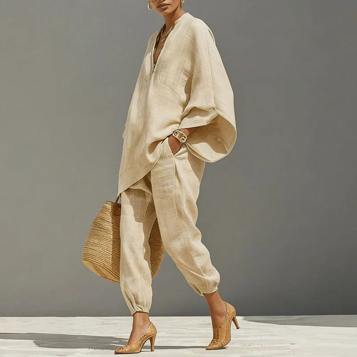 Céline | Damen Komfort Maxi Zweiteiler Set