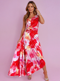 Beatrice | Damen Plissiertes One Shoulder Sommerkleid