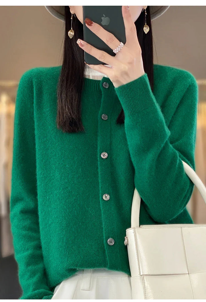 Zunara | Damen Sommer Knöpfe Strick Cardigan