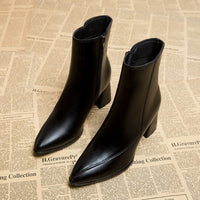Lea | Damen Klassische Absatz Stiefeletten Reißverschluss