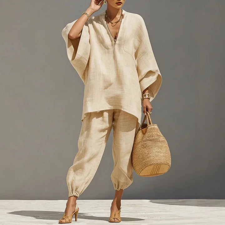 Céline | Damen Komfort Maxi Zweiteiler Set