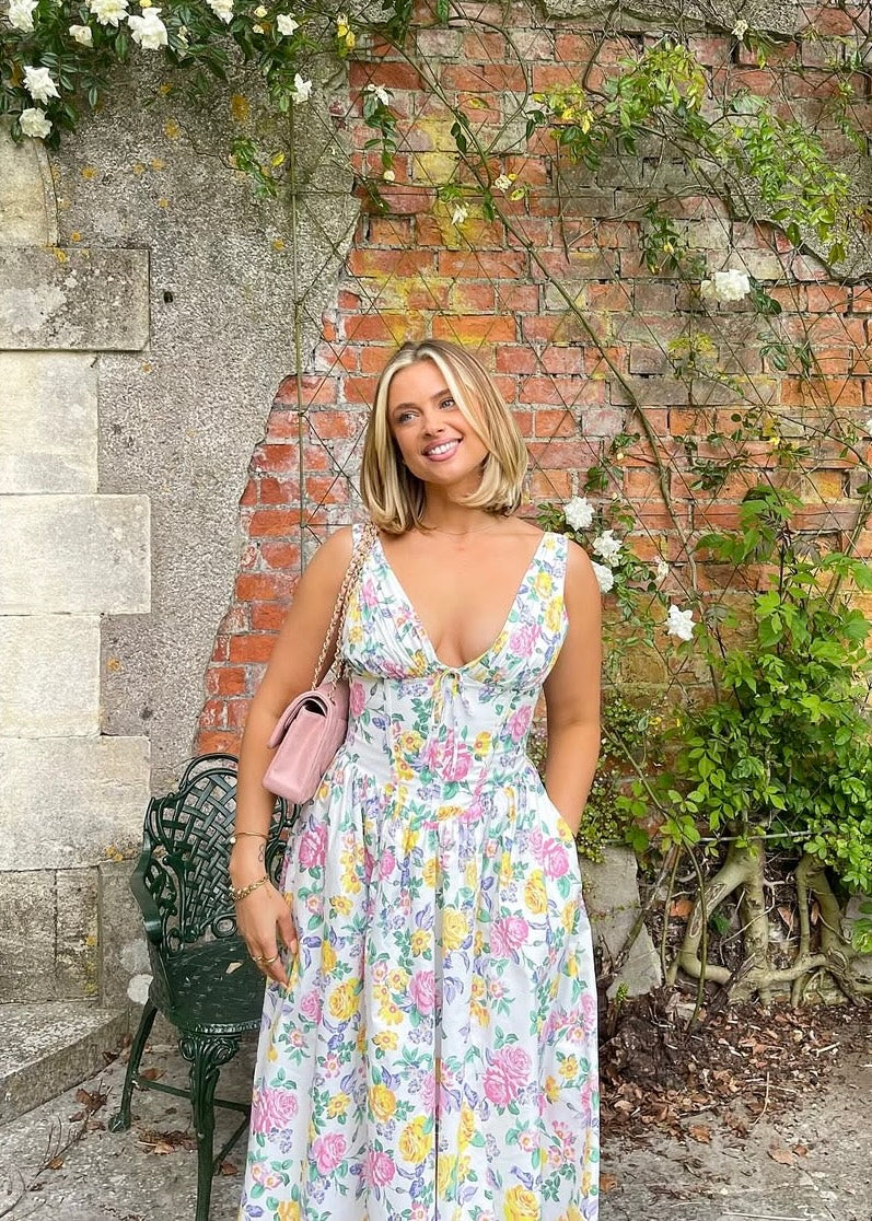Larissa | Damen Sommer Seitentaschen Hochzeitsgastkleid