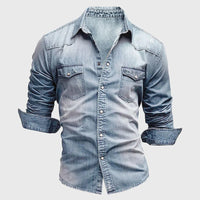 Zacharias| Chemise en jean slim-fit décontractée pour hommes
