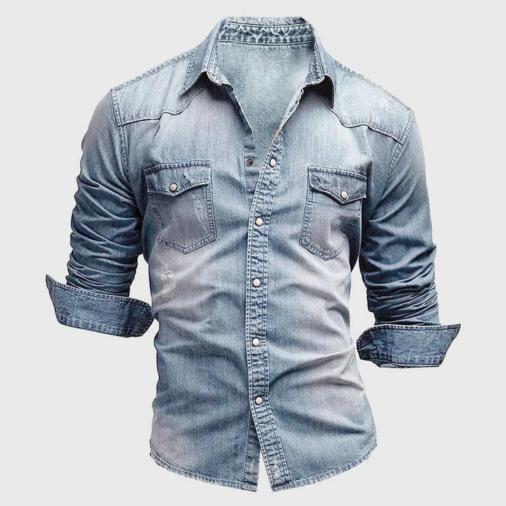 Zacharias | Herren Casual Denim Slim-Fit Jeanshemd