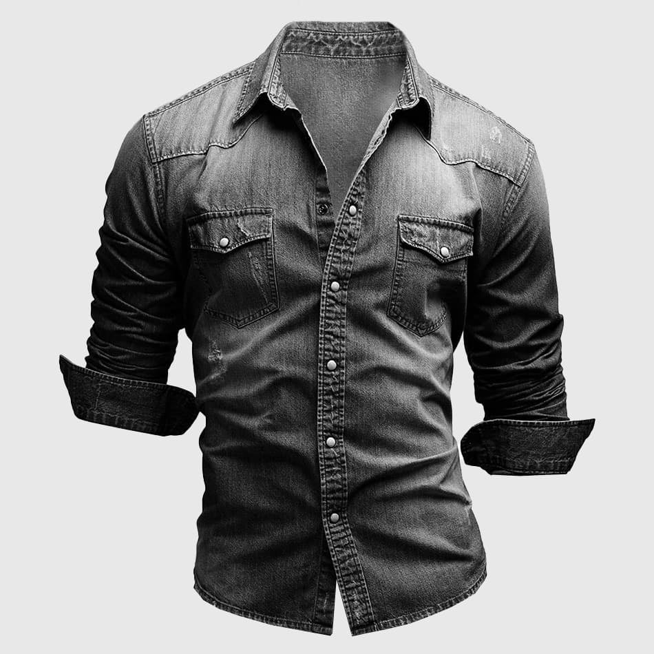 Zacharias | Herren Casual Denim Slim-Fit Jeanshemd