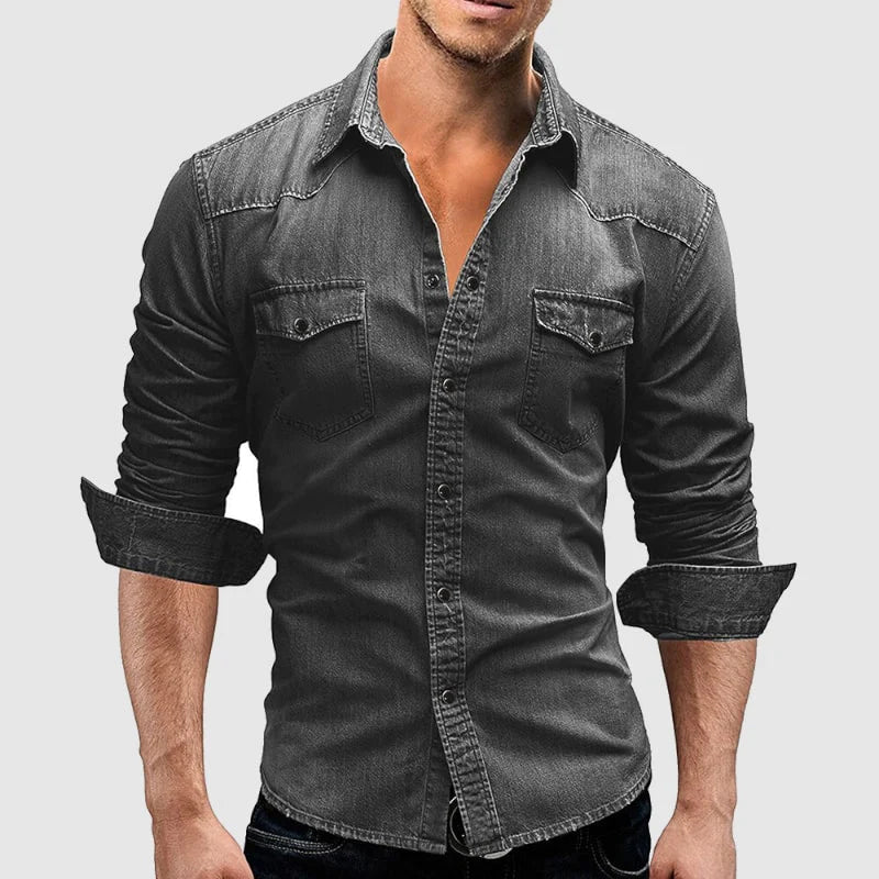 Zacharias | Herren Casual Denim Slim-Fit Jeanshemd
