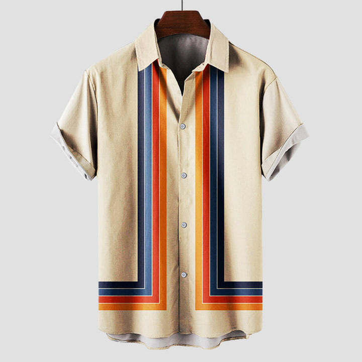 Damian | Herren Kurzärmeliges Retro Sommerhemd
