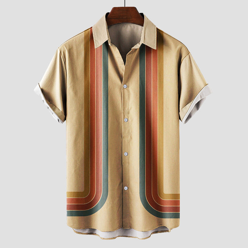 Damian | Herren Kurzärmeliges Retro Sommerhemd