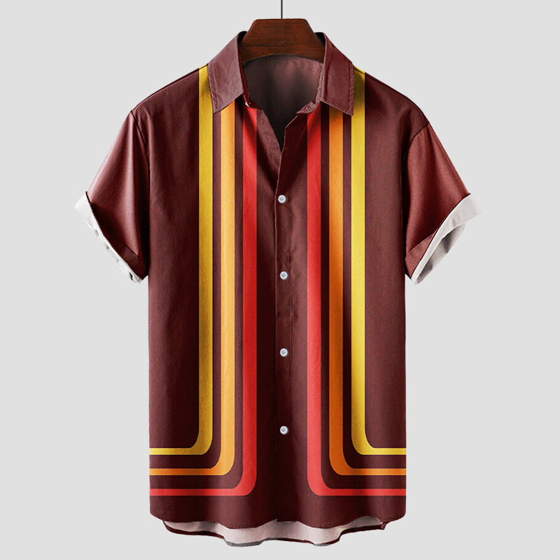 Damian | Herren Kurzärmeliges Retro Sommerhemd