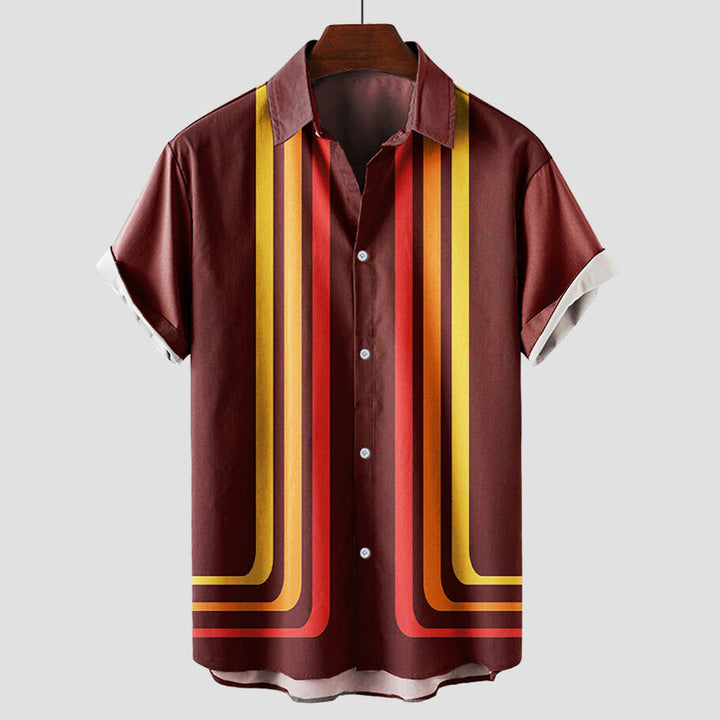 Damian | Herren Kurzärmeliges Retro Sommerhemd