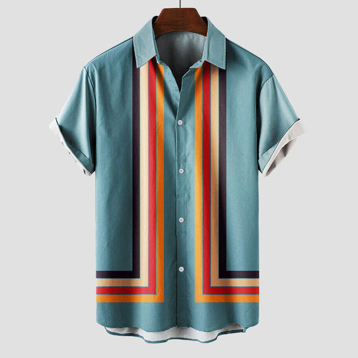 Damian | Herren Kurzärmeliges Retro Sommerhemd