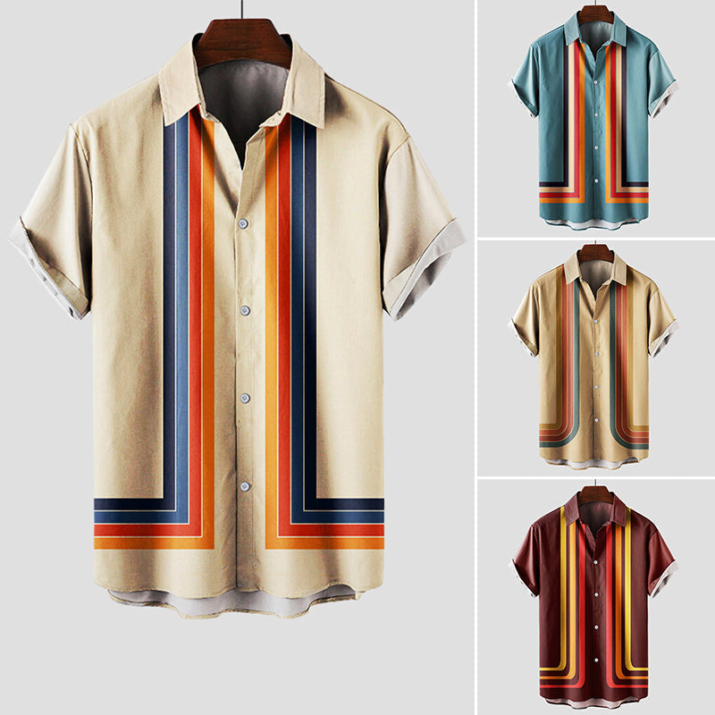 Damian | Herren Kurzärmeliges Retro Sommerhemd