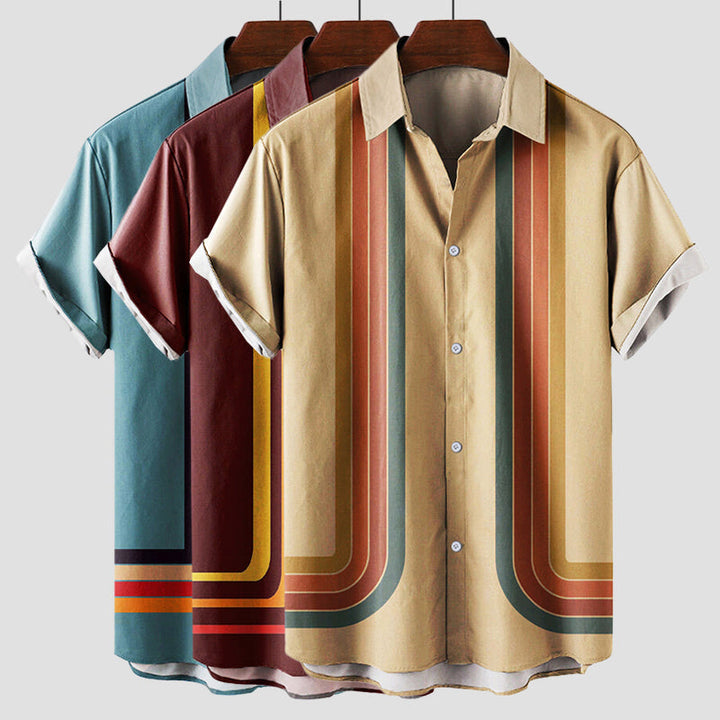 Damian | Herren Kurzärmeliges Retro Sommerhemd