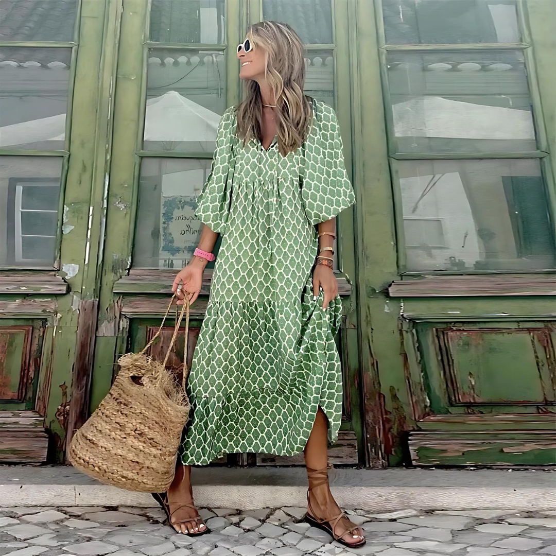 Nara | Damen Lässiges Sommerkleid mit Geometrisches Muster