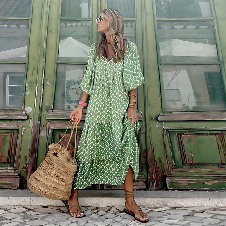 Nara | Damen Lässiges Sommerkleid mit Geometrisches Muster