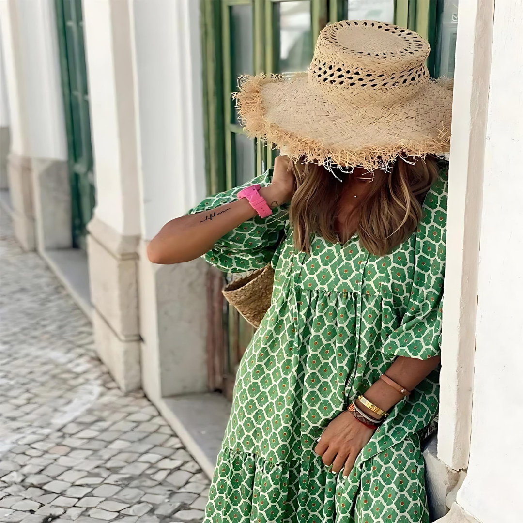 Nara | Damen Lässiges Sommerkleid mit Geometrisches Muster