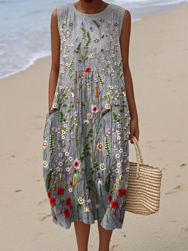 Bettina | Damen Hochzeitsgast Sommer Midikleid mit Blumenmuster