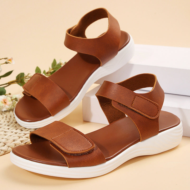 Norixa | Damen Sommer Breite Riemen Klett Sandalen