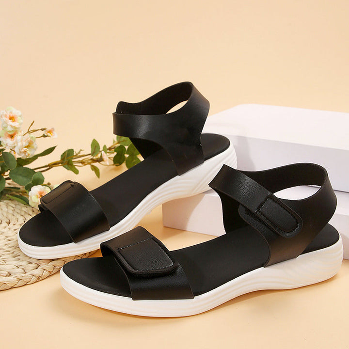 Norixa | Damen Sommer Breite Riemen Klett Sandalen