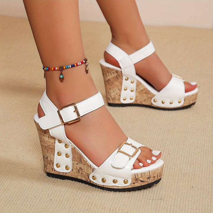 Xyrelia | Damen Mehrriemen Keilabsatz Sandalen