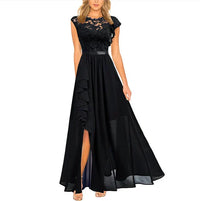 Nadia | Damen Elegantes Maxi Abendkleid mit Spitzendetails