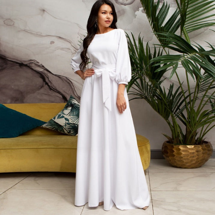 Wibke | Damen Hochzeitsgast Langarm Maxikleid