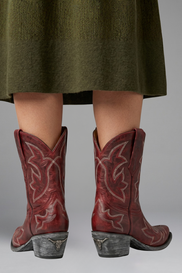 Eva | Damen Casual Bestickte Cowboystiefel