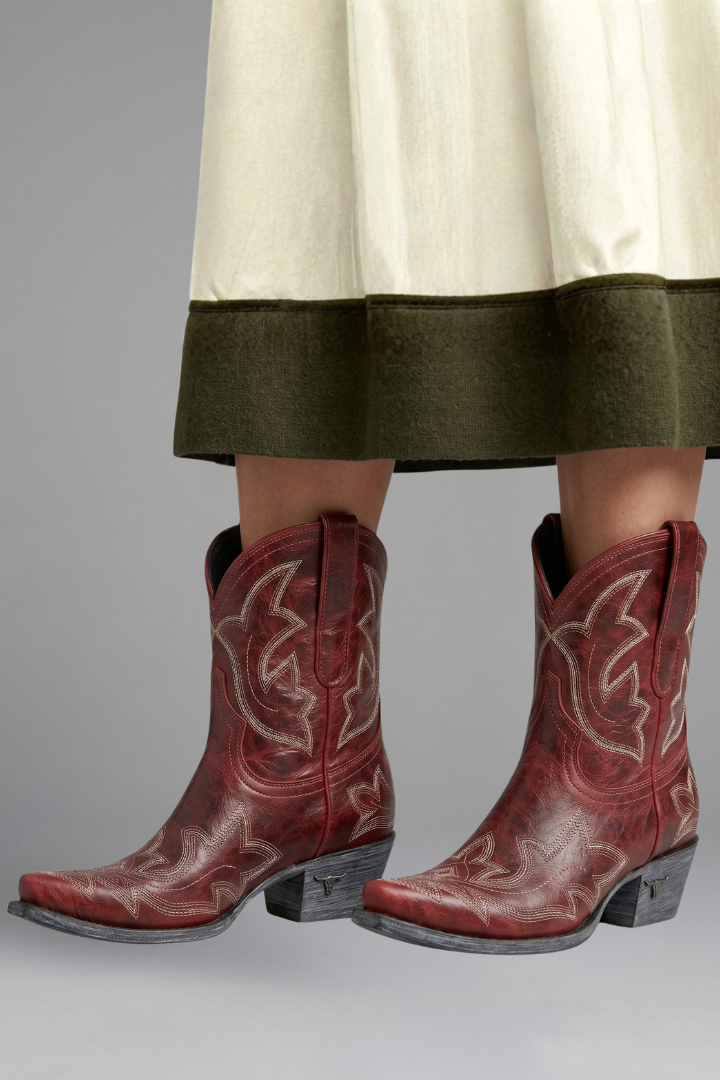 Eva | Damen Casual Bestickte Cowboystiefel