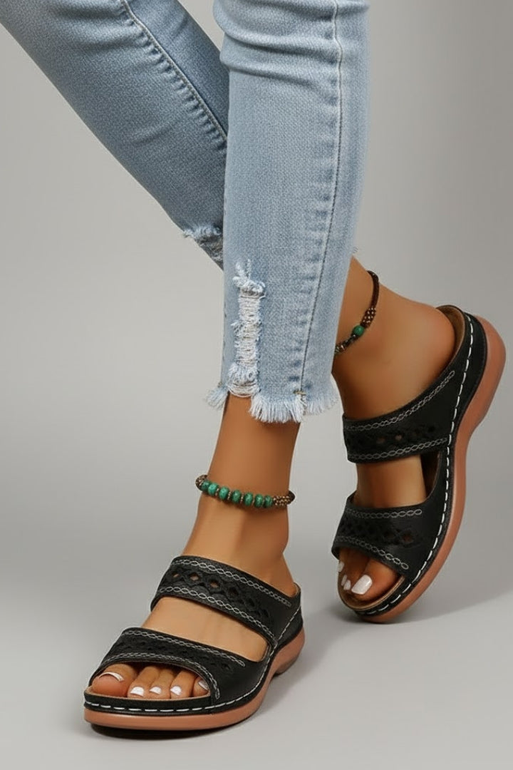 Elena | Damen Breite Riemen Dekorativ Sandalen