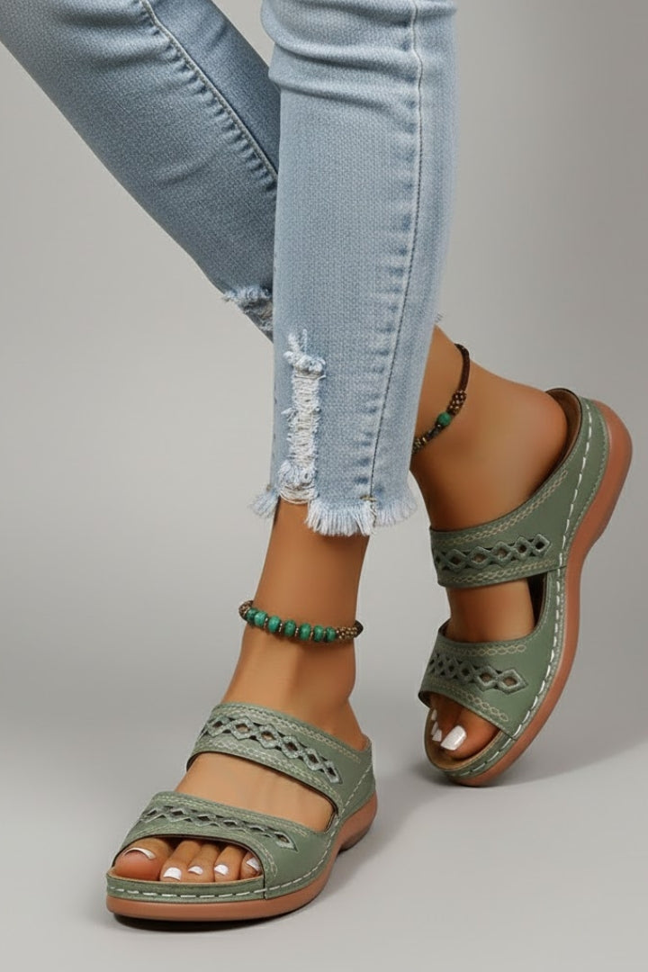 Elena | Damen Breite Riemen Dekorativ Sandalen