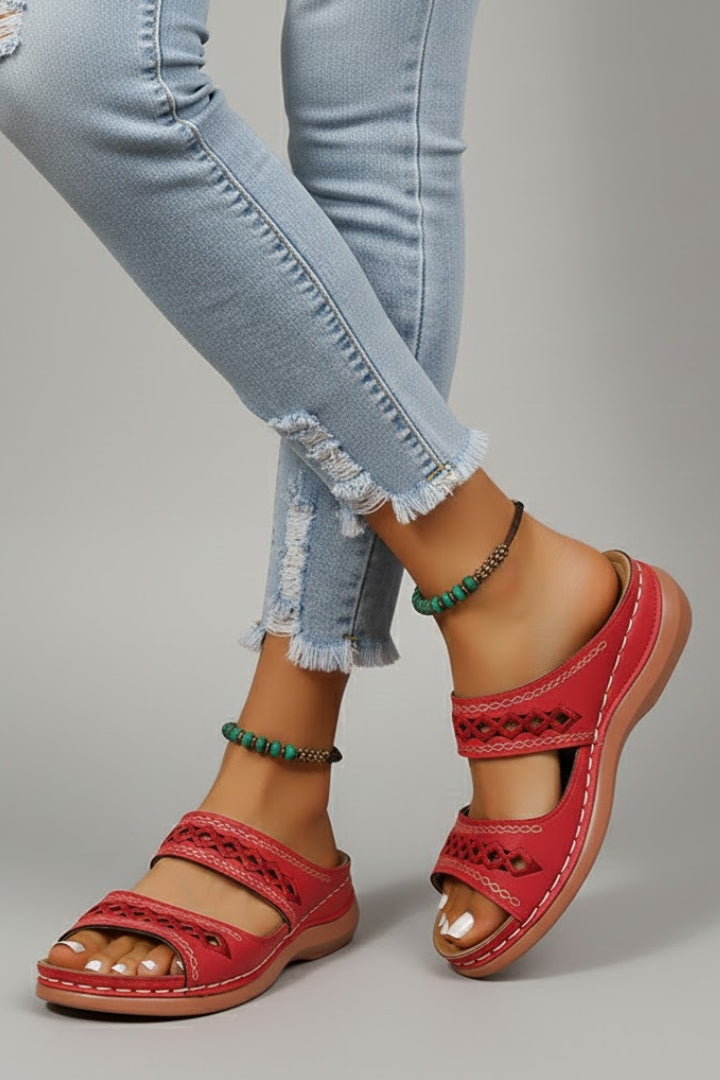 Elena | Damen Breite Riemen Dekorativ Sandalen