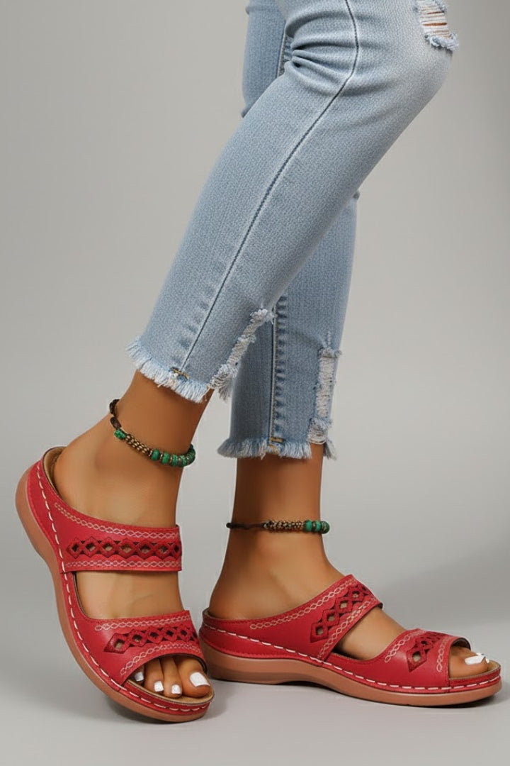 Elena | Damen Breite Riemen Dekorativ Sandalen