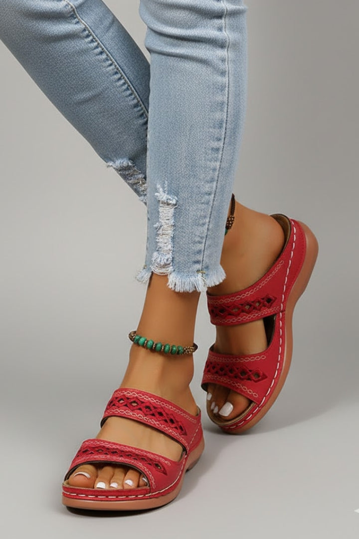 Elena | Damen Breite Riemen Dekorativ Sandalen