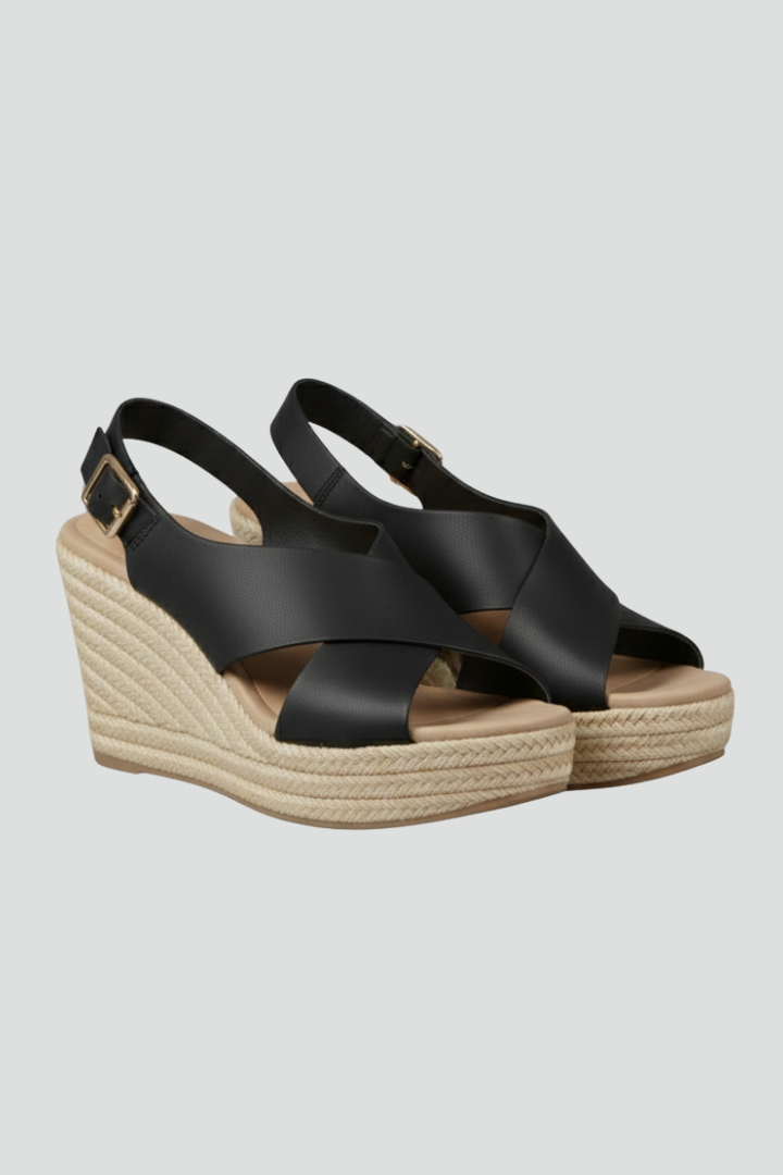 Laura | Damen Kreuzriemen Keilabsatz Sandalen