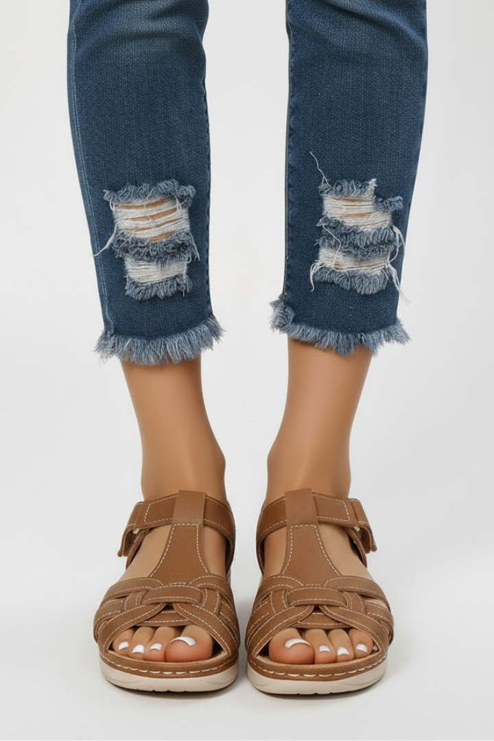 Nora | Damen Verstellbar Kreuzriemen Sandalen