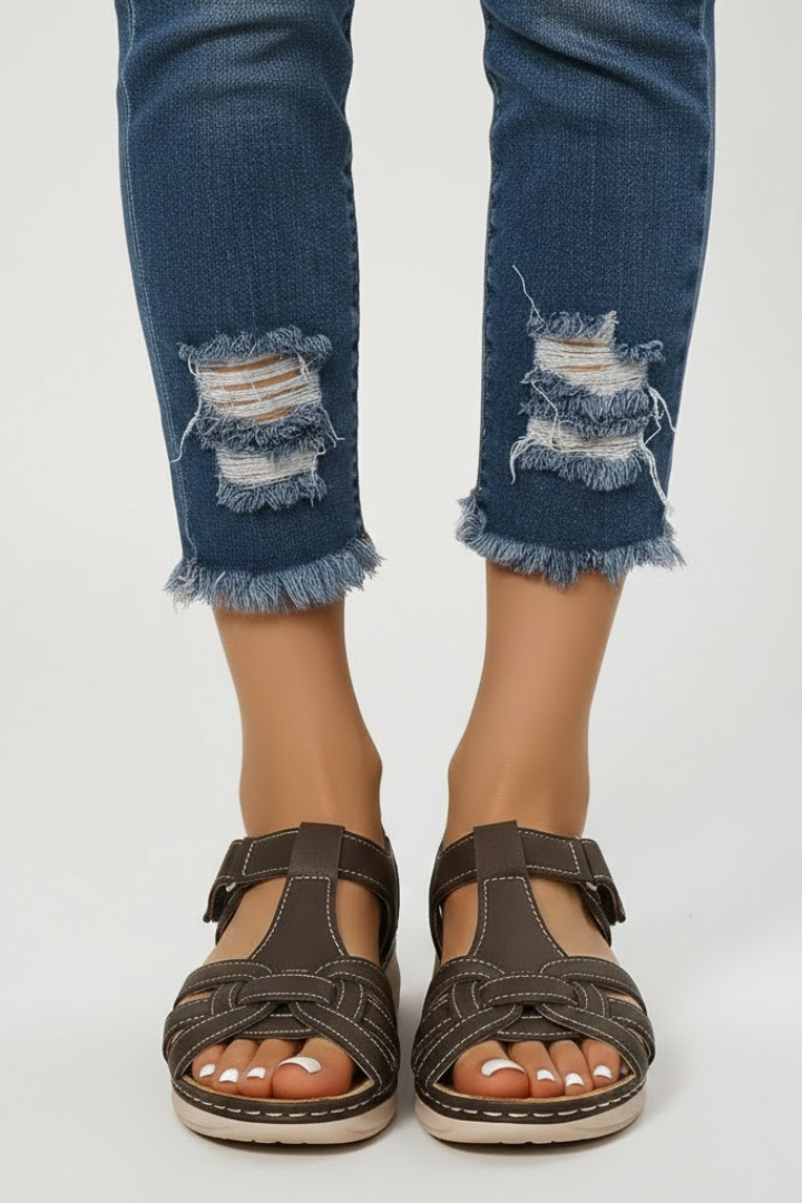 Nora | Damen Verstellbar Kreuzriemen Sandalen