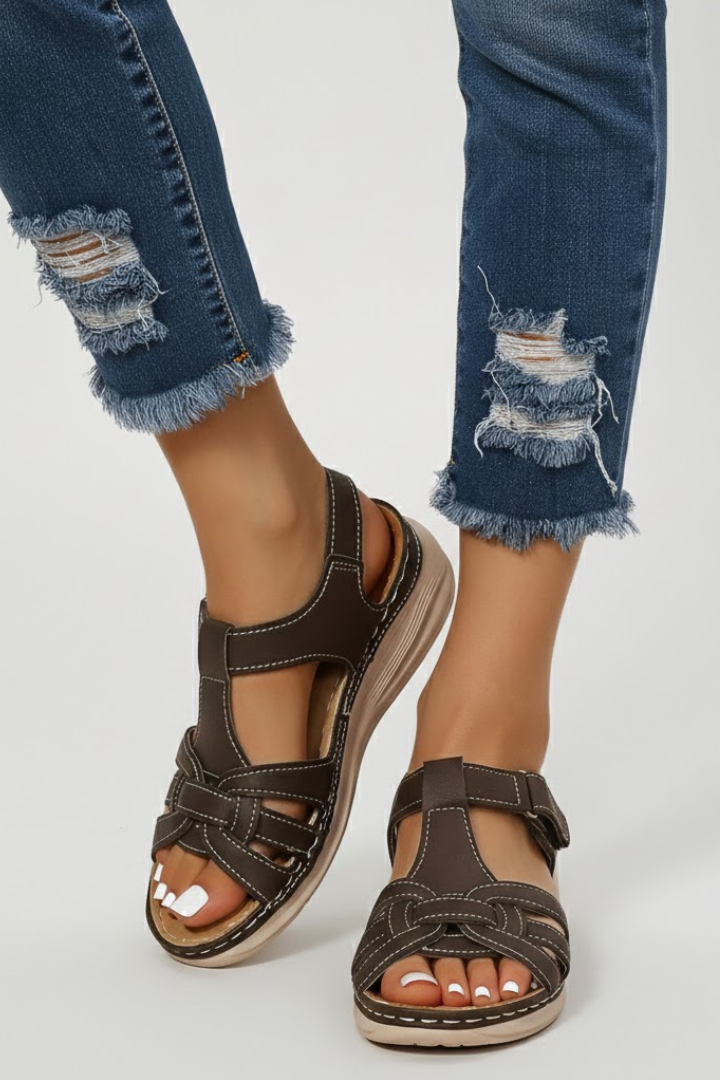 Nora | Damen Verstellbar Kreuzriemen Sandalen