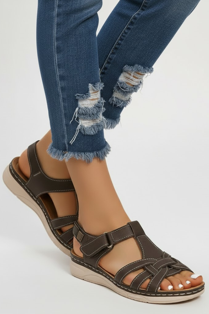 Nora | Damen Verstellbar Kreuzriemen Sandalen
