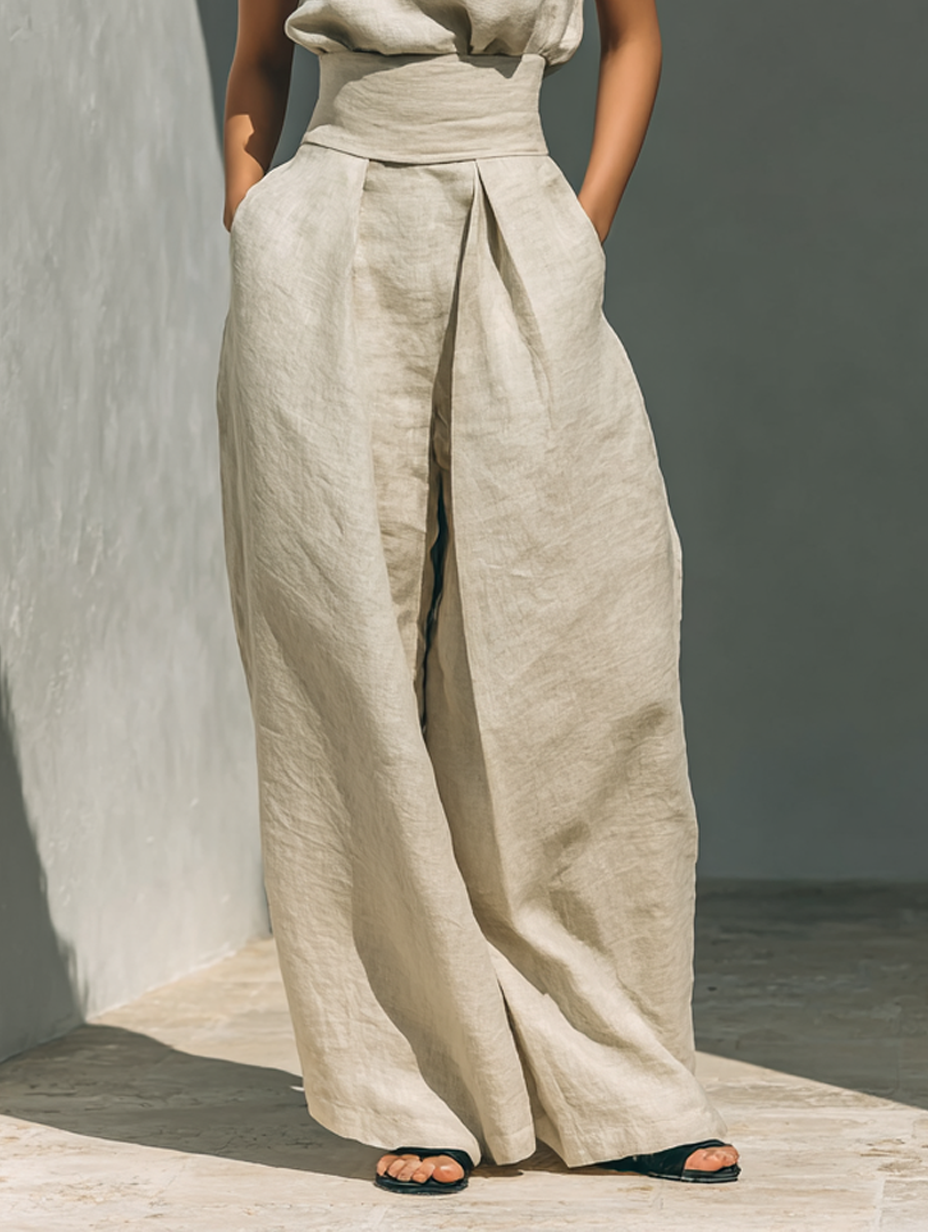 Ilona | Damen Modischer Relaxed Fit Jumpsuit mit hohem Kragen