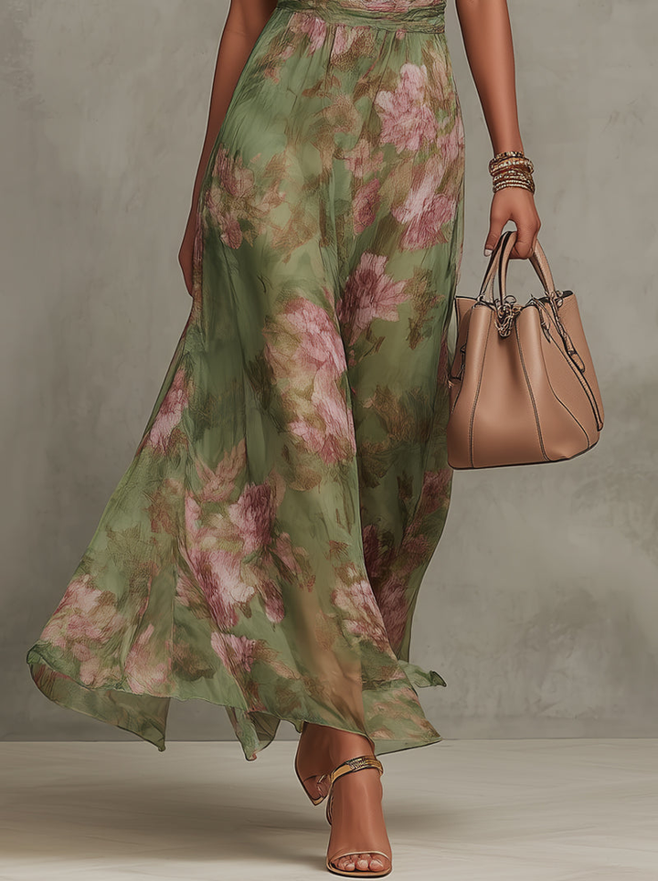Manuela | Damen Sommer Halterneck Blumenkleid