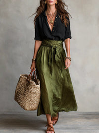 Nicole | Completo estivo da donna con colletto e abito midi