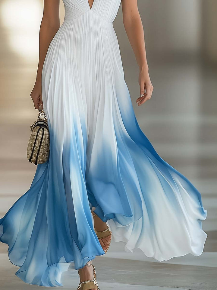 Aubrey | Damen Elegantes V-Ausschnitt Maxikleid